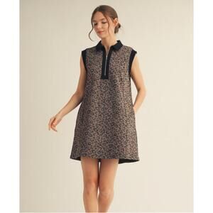 245. Scuba Leopard Print Dress with Pockets